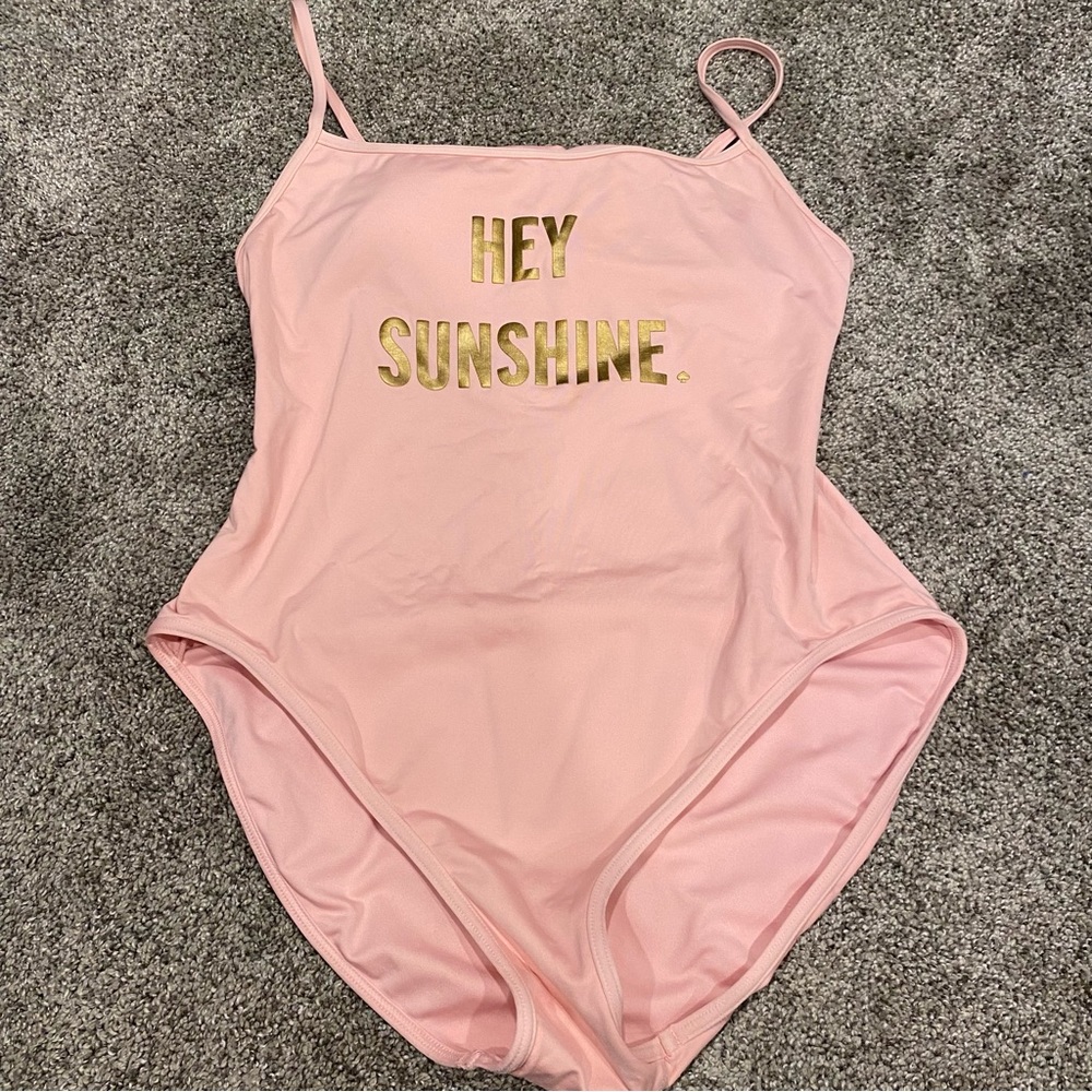 Kate Spade “Hey Sunshine” swimsuit, XL, pink & gold